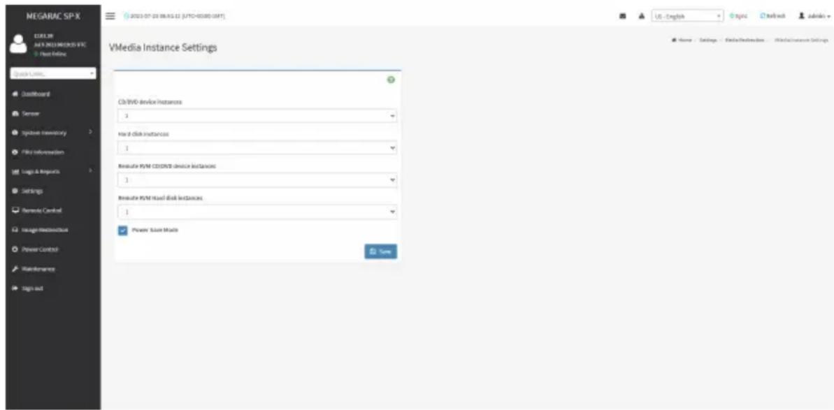 GIGABYTE R263-S34 - VMedia Instance Settings - 1