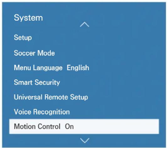 SAMSUNG UN55JU6700H - Setting up Motion Control - 1
