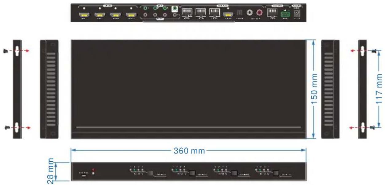Siig CE-H23W11-S1 - HDMI HDBaseT 4x4 Matrix Switcher - 1