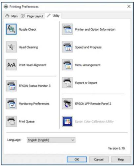 EPSON SureColor P50000Ce Plus - ChangingtheLanguageofthePrinterSoftwareScreens - 1