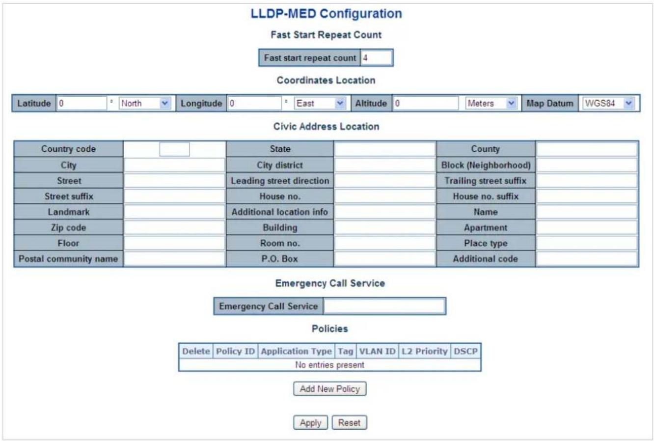 Planet WGS-5225-8T2SV - LLDP MED Configuration - 1