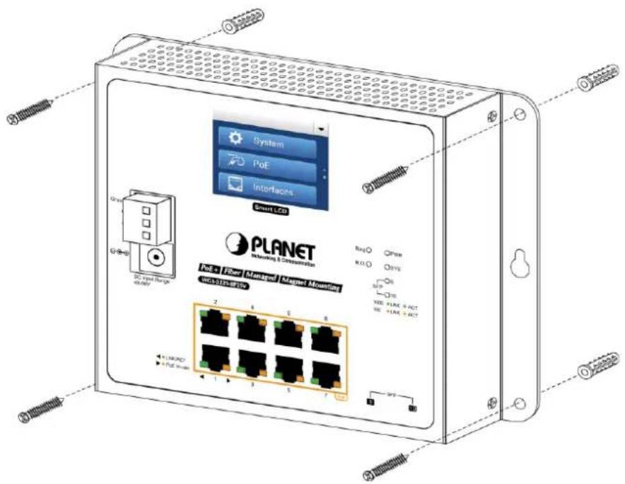 Planet WGS-5225-8T2SV - Wall-mount Installation - 1