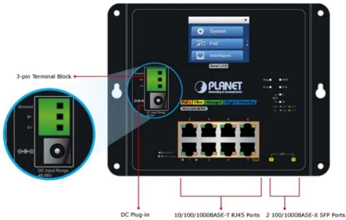 Planet WGS-5225-8T2SV - Wall-mount PoE Managed Switch with Advanced L2+/L4 Switching and Security - 1