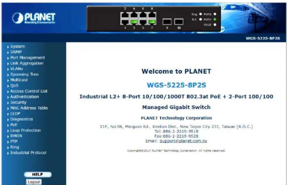 Planet WGS-5225-8T2SV - ■ Logging on to the Wall-mount Managed Switch - 2