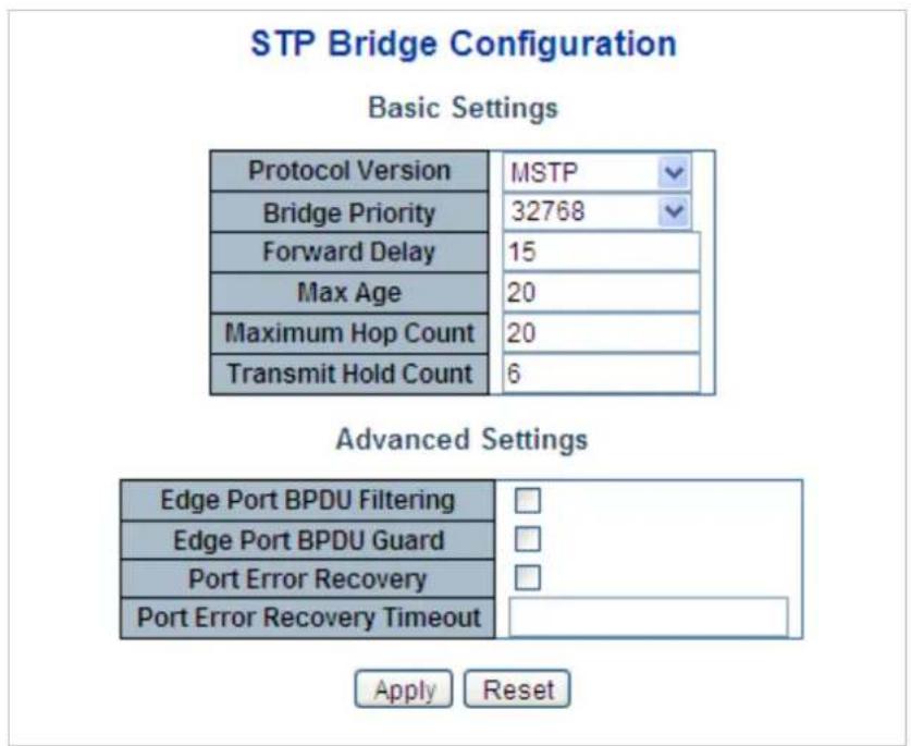 Planet WGS-5225-8T2SV - STP System Configuration - 1