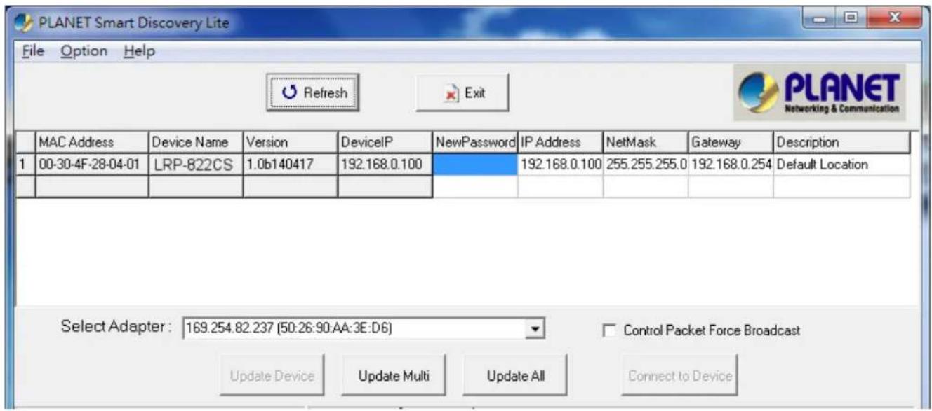 Planet LRP-822CS - PLANET Smart Discovery Utility - 3