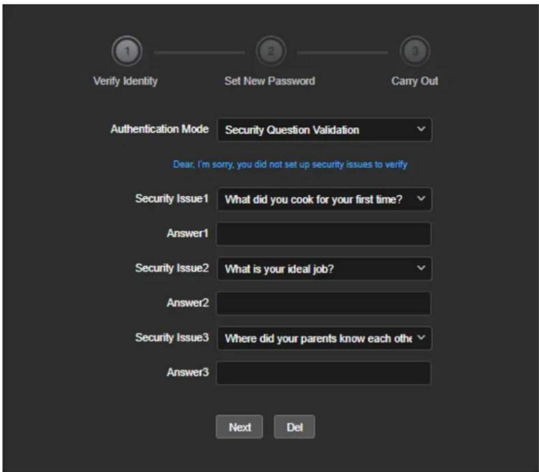 Planet ICA-4480F - Security question verification - 1