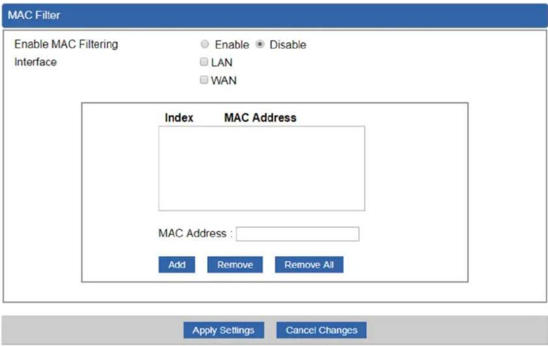Planet ICG-2515FW-NR - MAC Filtering - 1