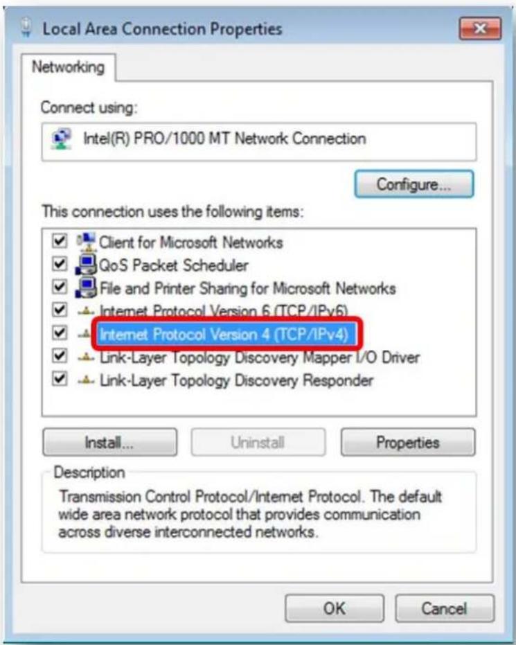 Planet ICG-2515FW-NR - Right-click on the Local Area Connection and select Properties. - 2