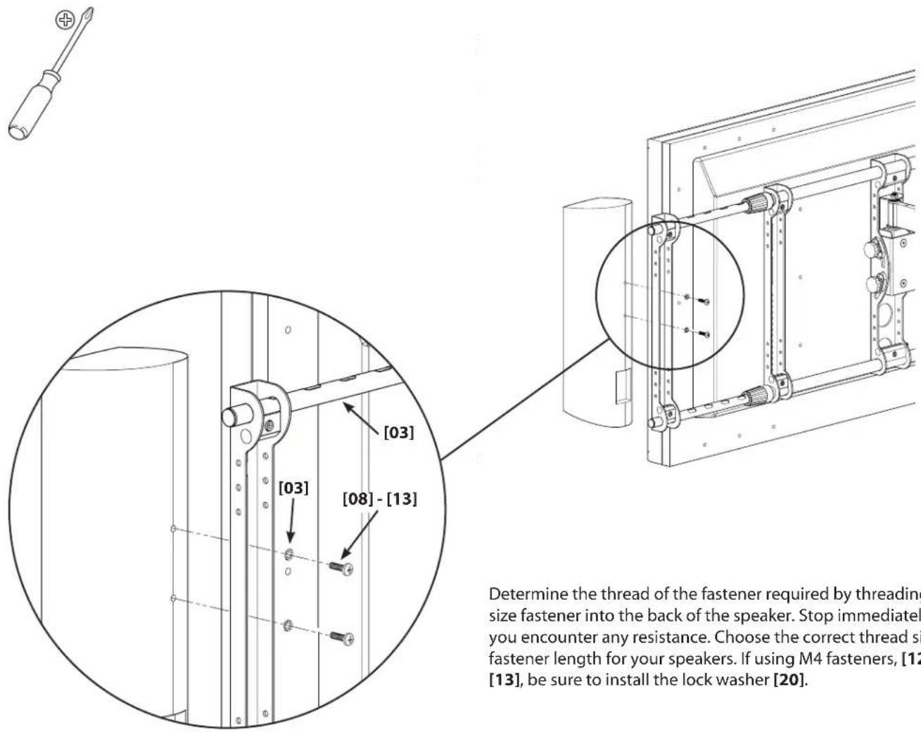 SANUS XAS1A - - 1: Attach Speakers Using Threaded Fasteners - 1