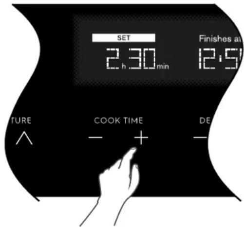ELECTROLUX EVE614SD - Setting the cook time - 1