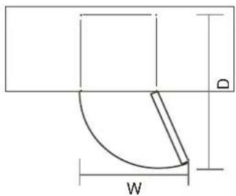 Cookology CFF204TMWH - Door Space Requirements - 1