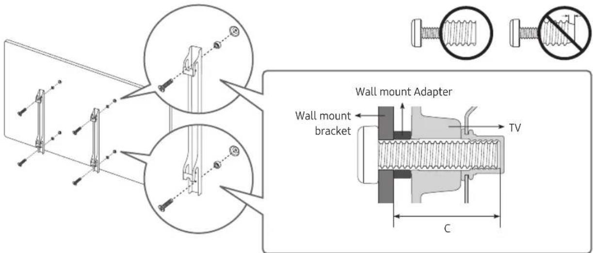 SAMSUNG QE49Q70RAU - Mounting the TV on a wall - 2