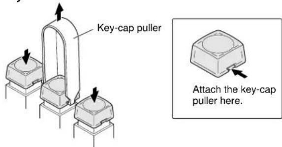 Key-cap puller Attach the key-cap puller here.