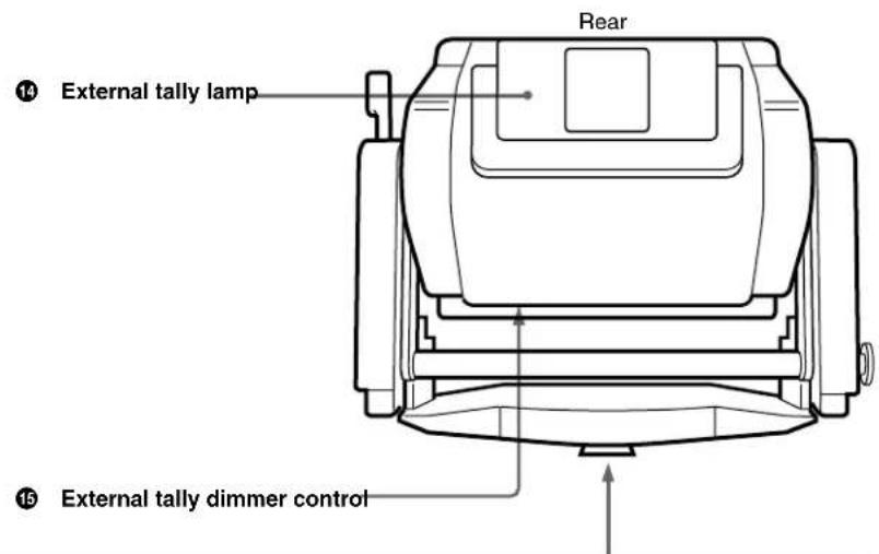 Rear External tally lamp External tally dimmer control