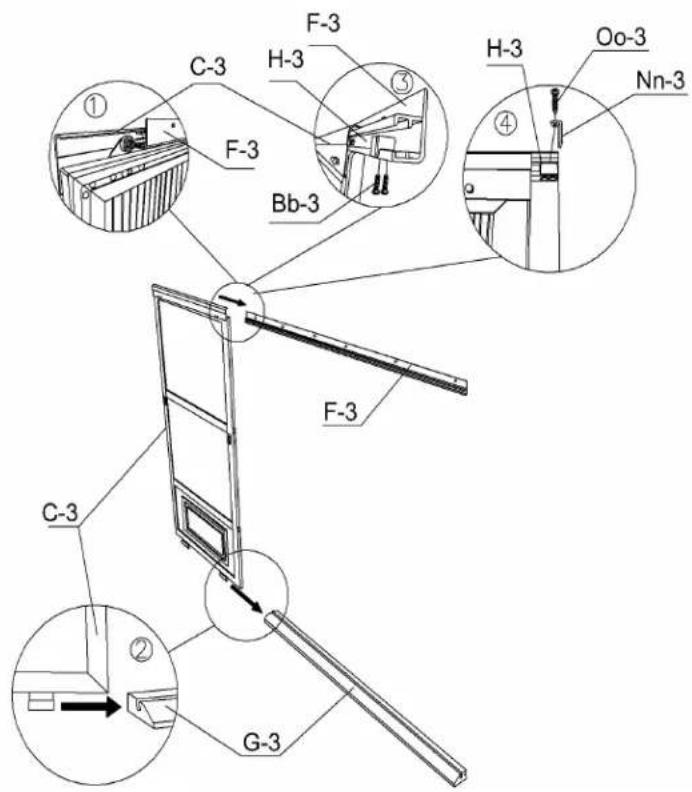Gazebo Penguin W1207-12 - DOOR UNIT(S) MUST BE ASSEMBLED INSIDE OF SOLARIUM. - 1