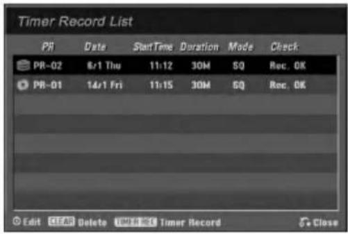 LG RH7822CW1L - Checking Timer Recording Details - 1