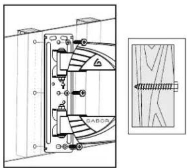 Gabor FSM-S - Attaching the Wall Bracket to Wooden Studs (cont.) - 1