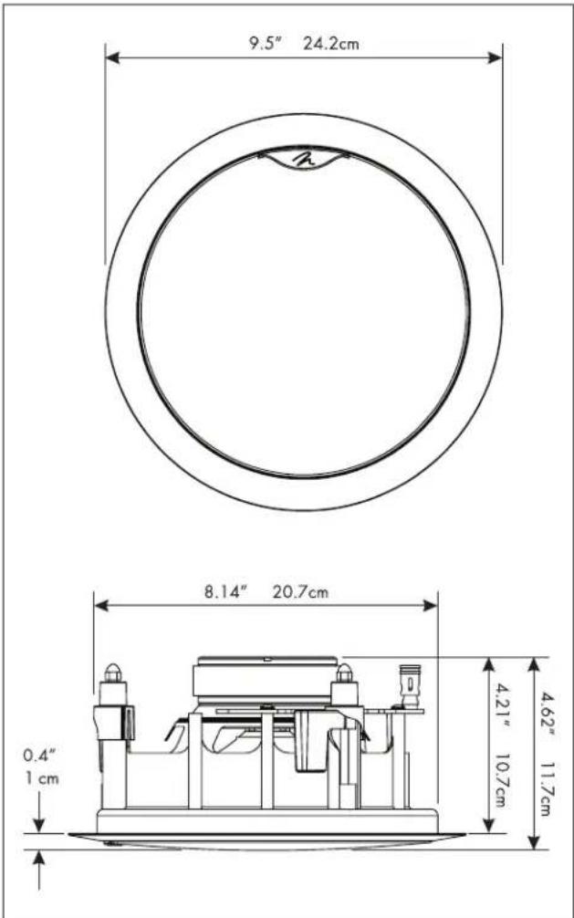 Martin Logan Helos 10 - Required ceiling opening (includes tolerance): - 1