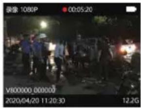 录像: 1080P 00:05:20 V800000.000000 2020/04/20 11:20:30 12.2G