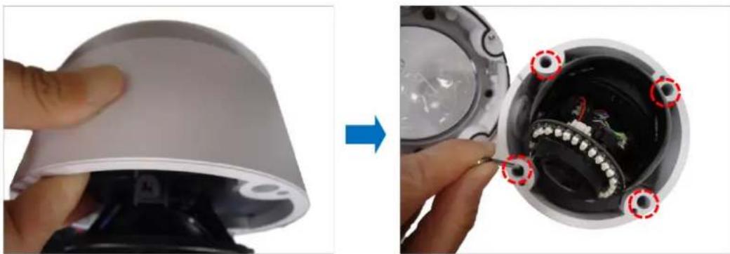 ACTi A815 - Option 1: Cable Passing Through the Surface and Bottom Cable Holes - 8