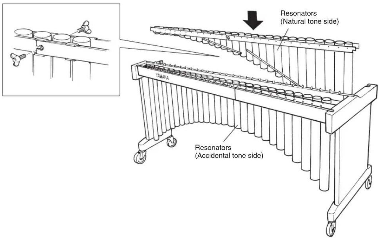 YAMAHA YM-410F - Attach the resonators. - 1