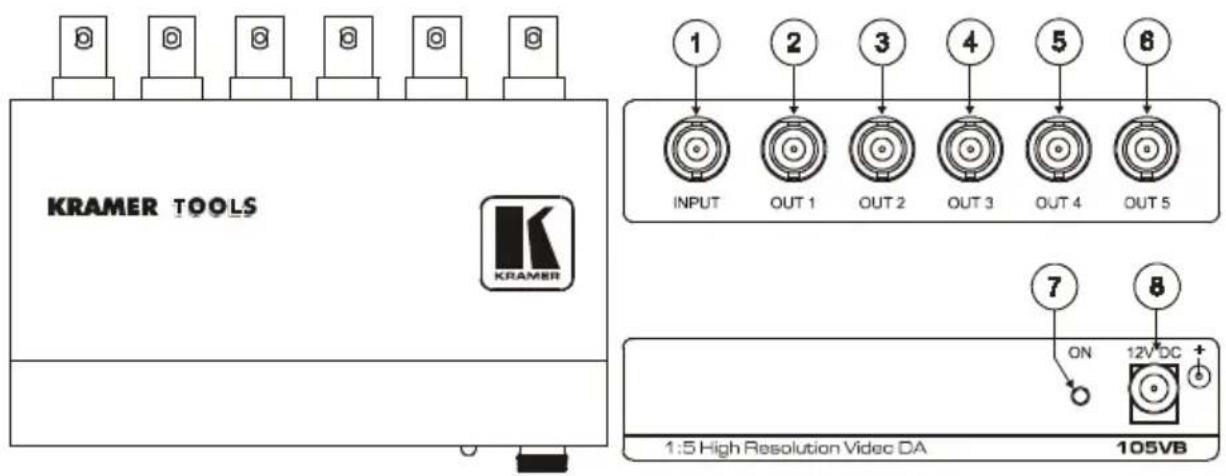 Kramer 105A - The 105VB, 1:5 High Resolution Video DA - 1