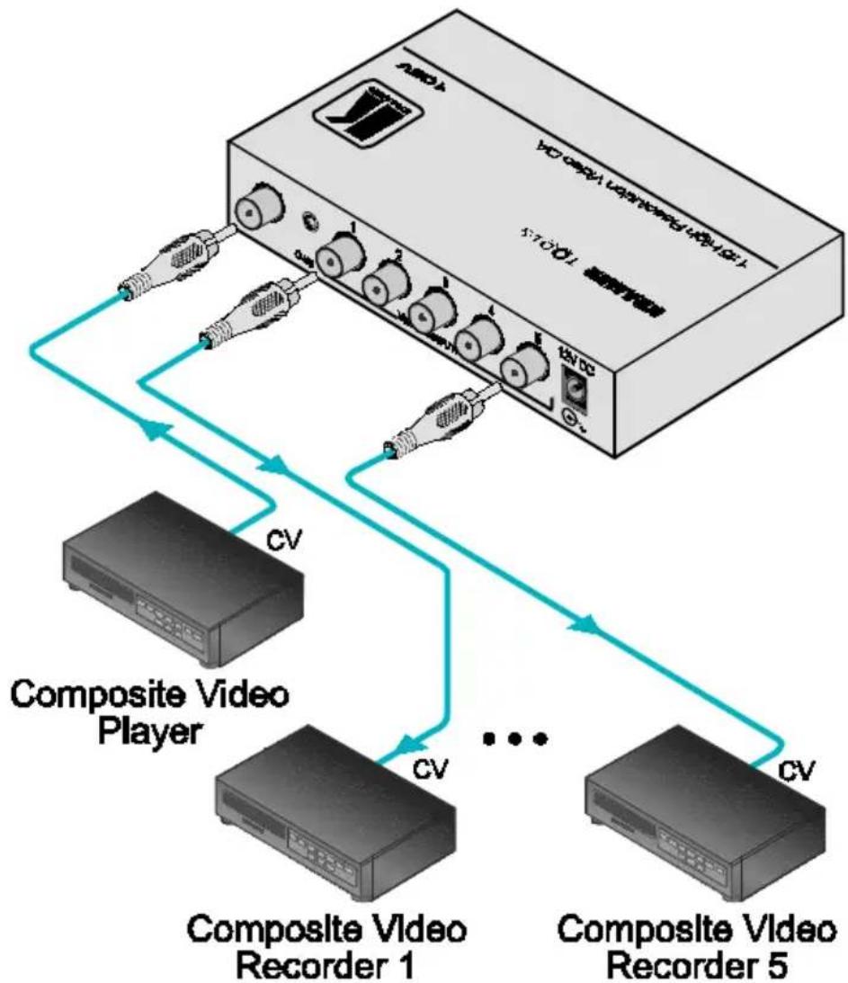 Kramer 105A - Connecting the 105V 1:5 High Resolution Video DA - 1