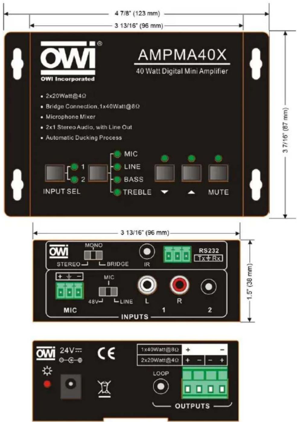 OWI AMPMA40X - System Diagram - 2