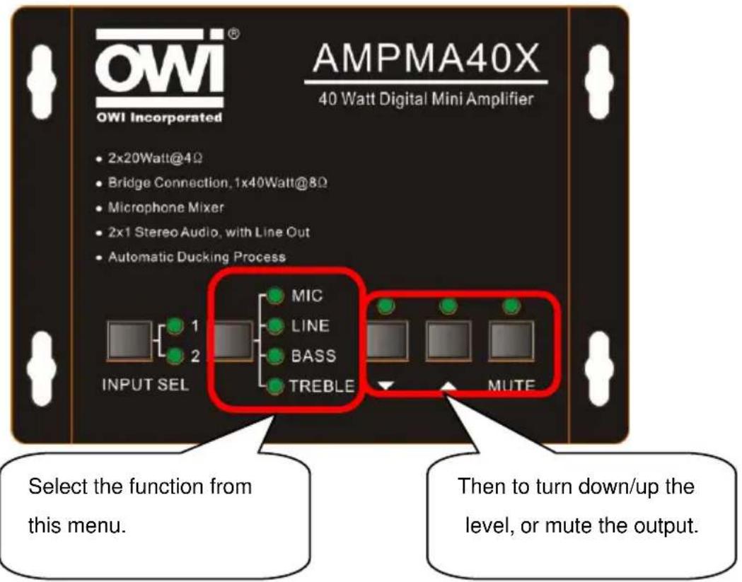 OWI AMPMA40X - Volume/EQ controlling - 1
