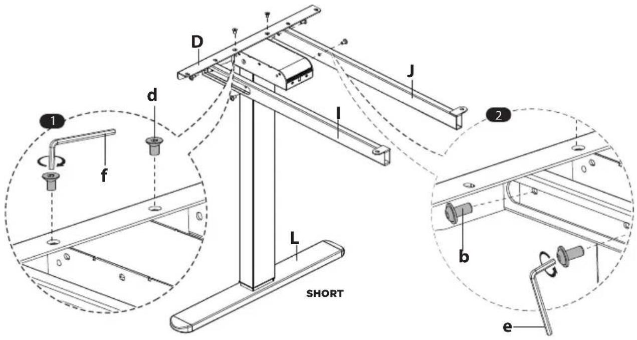 Mount-It! MI-15002 - 1-4 Assembling the Short Crossbar - 1