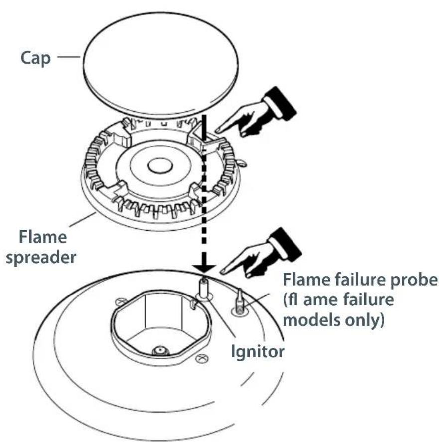 Fisher & Paykel CG604CWFW1 - Replacing the burners - 1