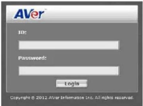 AVer ID: Password: Login Copyright © 2012 AVer Information Inc. All rights reserved.