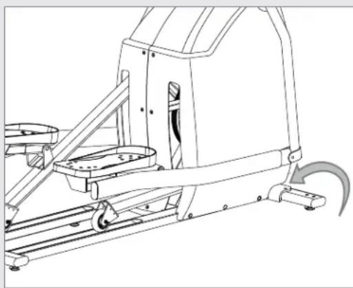 Line drawing of a stationary exercise machine with no text or symbols