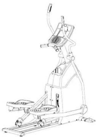 Line drawing of a stationary exercise machine (no text or symbols)
