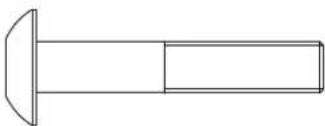 Simple line drawing of a bolt with a flanged end and rectangular head (no text or symbols)