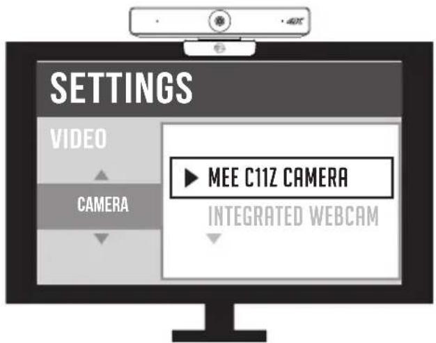 SETTINGS VIDEO CAMERA ► MEE C11Z CAMERA INTEGRATED WEBCAM