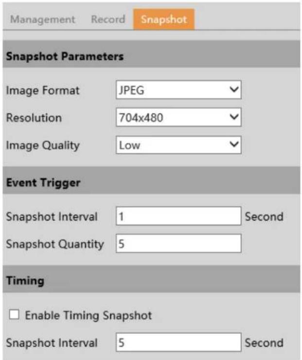 Speco Technologies O2BLP2M - - Snapshot Settings - 1