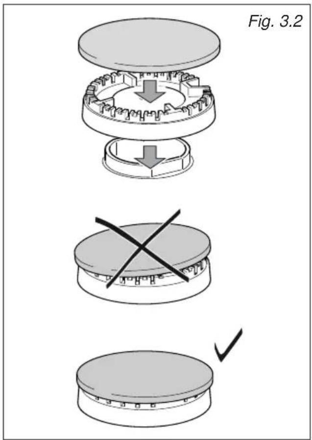 ROSIERES RHW6X ALG - CORRECT REPLACEMENT OF THE TRIPLE RING BURNER (models with triple-ring burner only) - 2