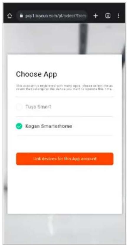 Kogan KAVACRBG70A - Adding "SmarterHome" to the Alexa app - 6