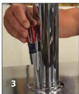 Perlick 69526W-1DA - Mounting Draft Arms or Tee Towers to a Cabinet Top - 2