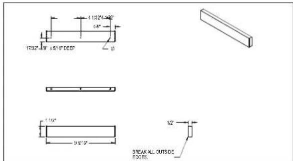 1732° 48' x 5'18" DEEP 1 1/2" 96'18" 1/2" BREAK ALL OUTSIDE EDGES.