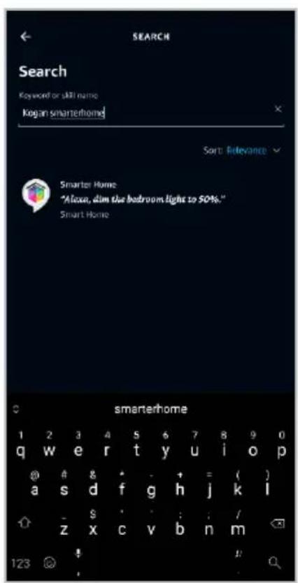 Kogan KABLFAN1CSA - Adding 'SmarterHome' to the Alexa app - 3