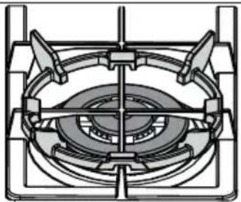 Technical line drawing of a mechanical component with concentric circular features and mounting brackets (no text or symbols)