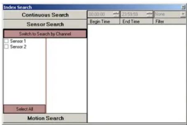 Elmo EDR-10PV - i. Switch to Search by Sensor: - 1