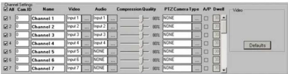 Elmo EDR-10PV - Channel Settings - 1