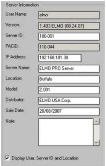Elmo EDR-10PV - Configuring Server Info Setupz - 1