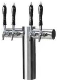 Perlick 4072-12QC-PO-SS - T-Pipe Tower (L) or H-Pipe Tower (R) - 1