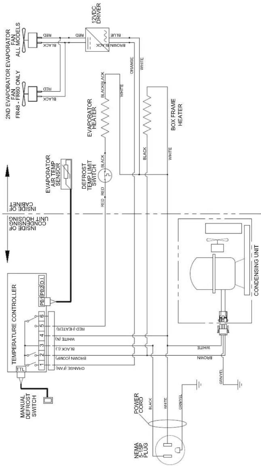 Perlick FR48RT-SS-STK - WIRING DIAGRAM - GLASS FROSTERS - 1