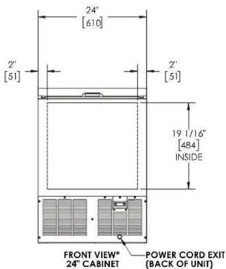 Perlick FR24RT-BS-STK - SPEC DRAWINGS - GLASS FROSTERS - 2